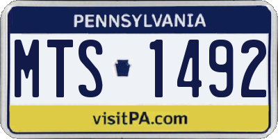 PA license plate MTS1492
