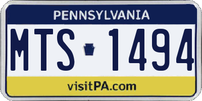 PA license plate MTS1494