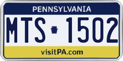 PA license plate MTS1502