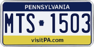 PA license plate MTS1503