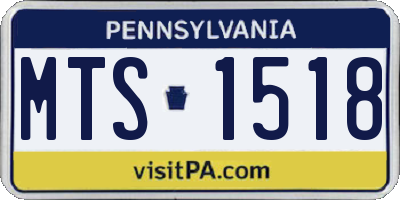 PA license plate MTS1518