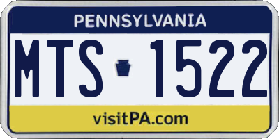 PA license plate MTS1522