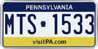 PA license plate MTS1533