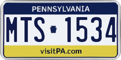 PA license plate MTS1534