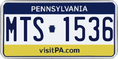 PA license plate MTS1536