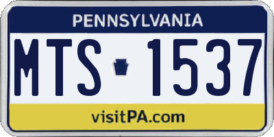 PA license plate MTS1537