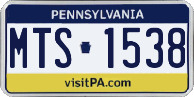 PA license plate MTS1538