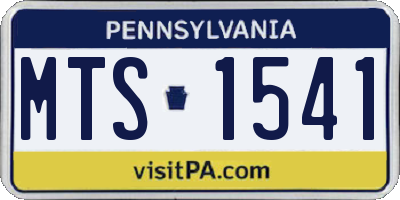 PA license plate MTS1541