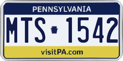 PA license plate MTS1542