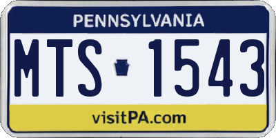 PA license plate MTS1543