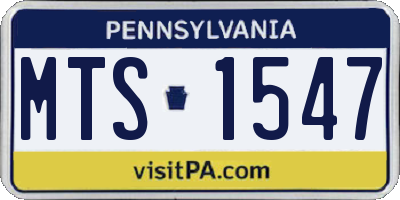 PA license plate MTS1547