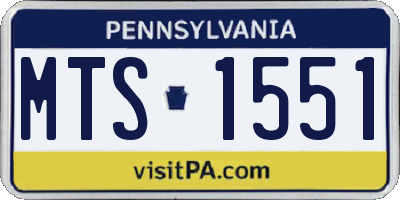 PA license plate MTS1551