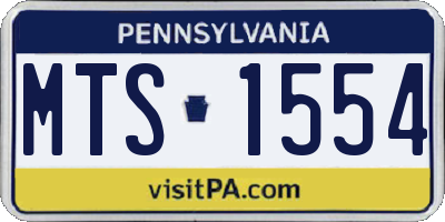 PA license plate MTS1554