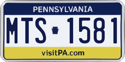 PA license plate MTS1581