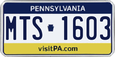PA license plate MTS1603