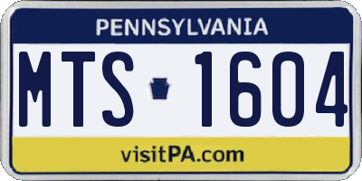 PA license plate MTS1604