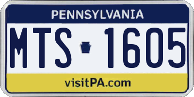 PA license plate MTS1605