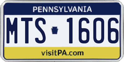 PA license plate MTS1606