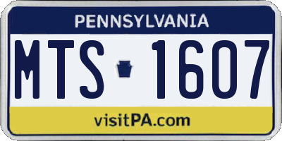 PA license plate MTS1607