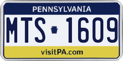 PA license plate MTS1609
