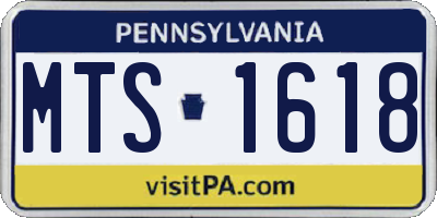 PA license plate MTS1618