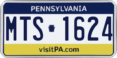 PA license plate MTS1624