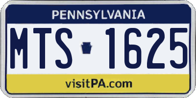 PA license plate MTS1625