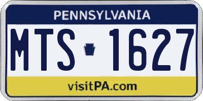 PA license plate MTS1627