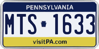 PA license plate MTS1633