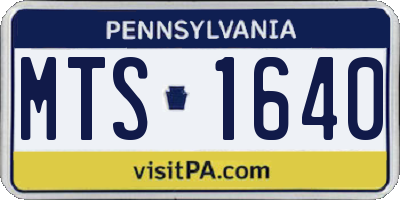 PA license plate MTS1640
