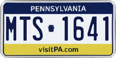 PA license plate MTS1641