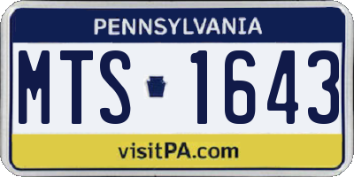 PA license plate MTS1643