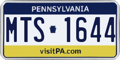PA license plate MTS1644