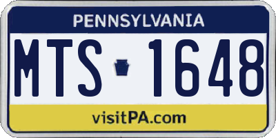 PA license plate MTS1648