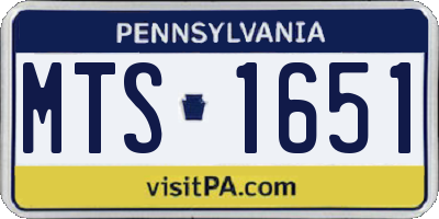 PA license plate MTS1651