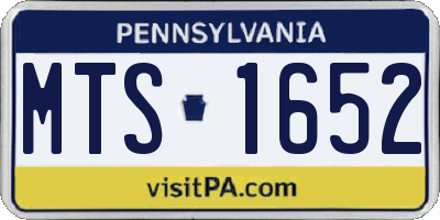 PA license plate MTS1652