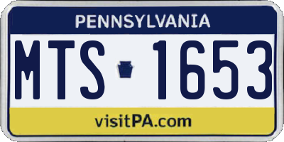 PA license plate MTS1653