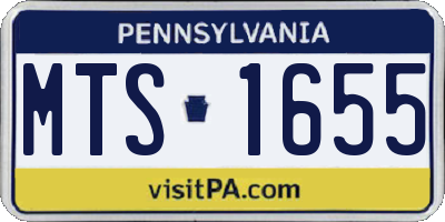 PA license plate MTS1655