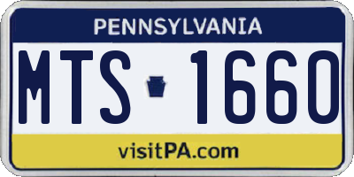 PA license plate MTS1660