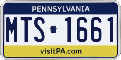 PA license plate MTS1661