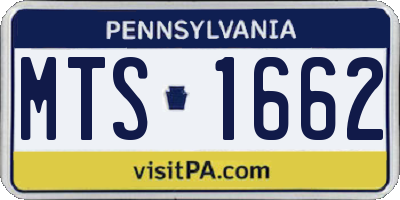 PA license plate MTS1662