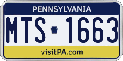 PA license plate MTS1663