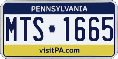PA license plate MTS1665
