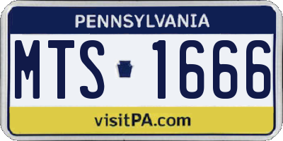 PA license plate MTS1666