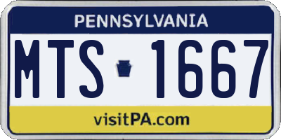 PA license plate MTS1667