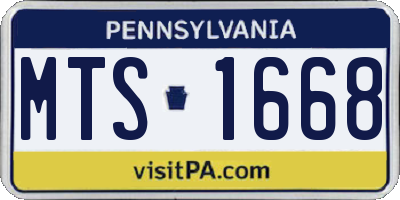 PA license plate MTS1668