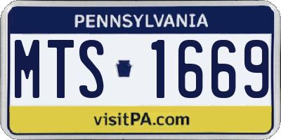 PA license plate MTS1669