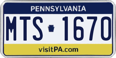 PA license plate MTS1670