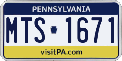 PA license plate MTS1671