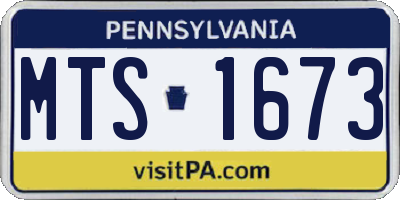 PA license plate MTS1673